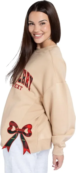 Custom Side Bow Applique Sweatshirt, Bow Shirts For Women, Fancy Sweaters For Women, Womens Bow Top, Cut Out Sweatshirt, Custom Embroidered Sweatshirt, Embroidered Sweatshirt, Trendy sweater, Christma
