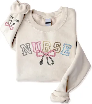 Embroidered Nurse Sweatshirt, Nursing Sweatshirt, RN Gifts for Nurses, Registered Nurse Sweatshirts for Women