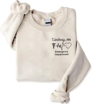 Embroidered Nurse Sweatshirt, Nursing Sweatshirt, RN Gifts for Nurses, Registered Nurse Sweatshirts for Women