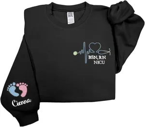 Embroidered Nurse Sweatshirt, Nursing Sweatshirt, RN Gifts for Nurses, Registered Nurse Sweatshirts for Women