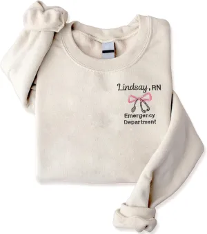 Embroidered Nurse Sweatshirt, Nursing Sweatshirt, RN Gifts for Nurses, Registered Nurse Sweatshirts for Women