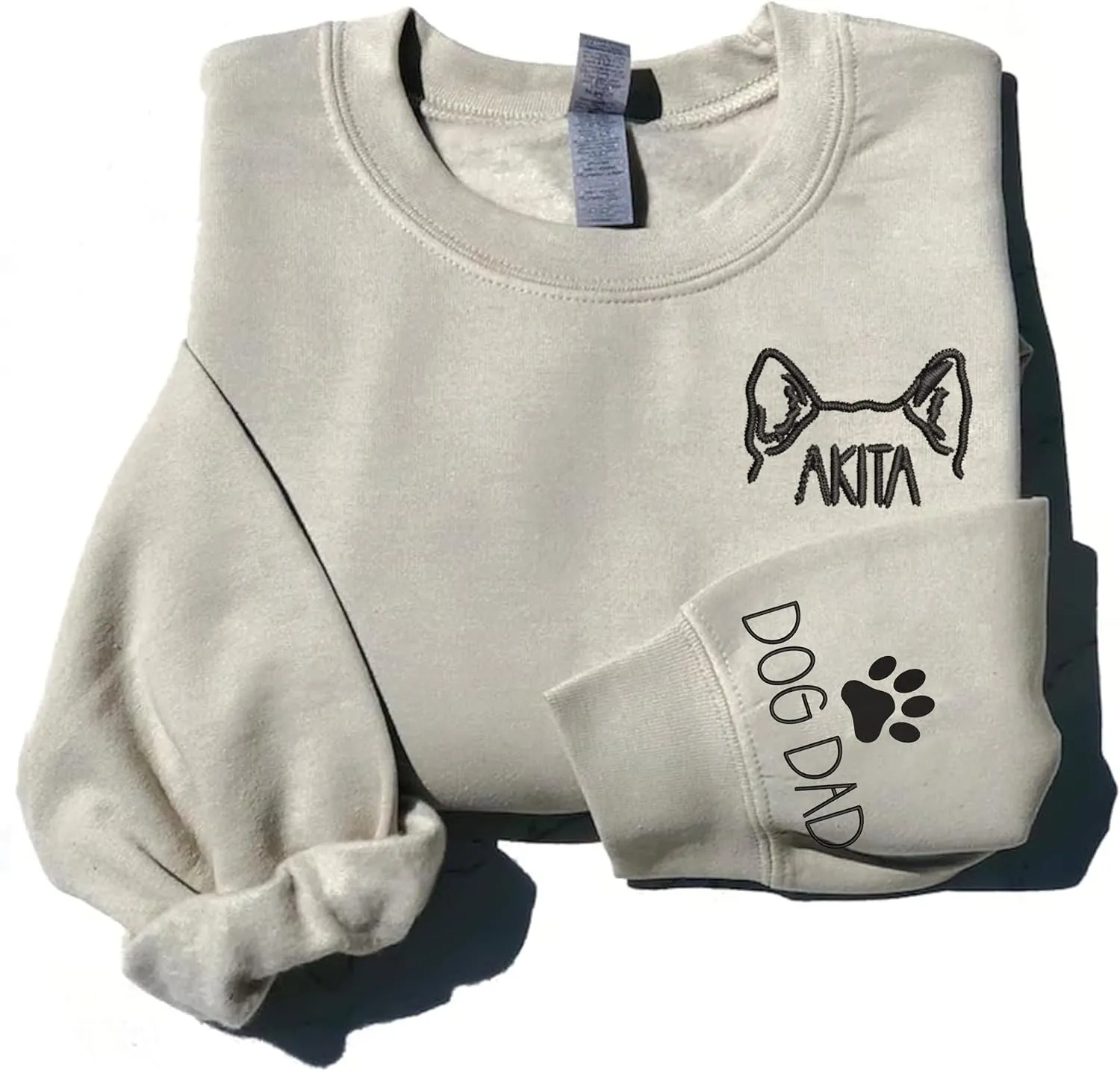 Embroidered Sweatshirt, Dog Mama Sweatshirt Women, Personalized Gift for Dog Lover, Dog Dad Sweatshirts
