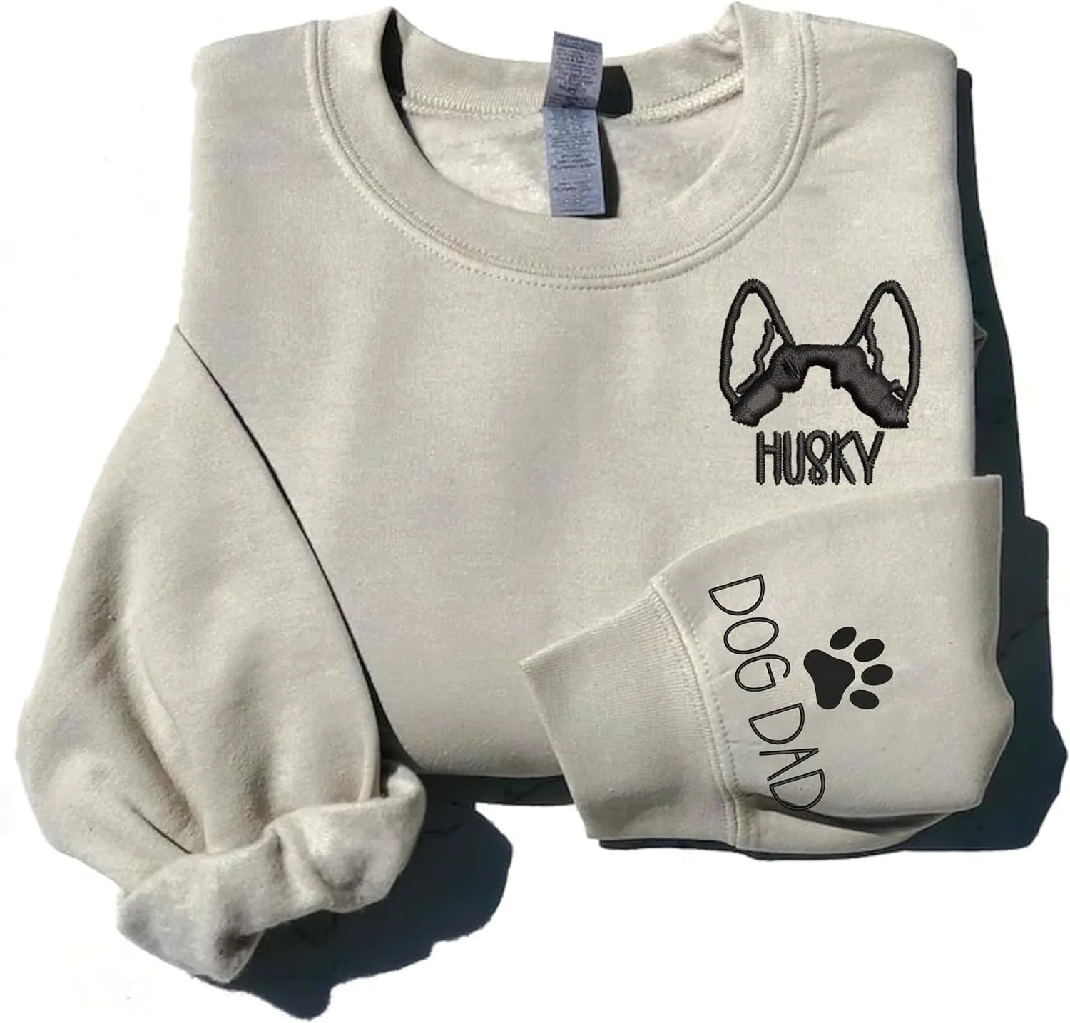 Embroidered Sweatshirt, Dog Mama Sweatshirt Women, Personalized Gift for Dog Lover, Dog Dad Sweatshirts