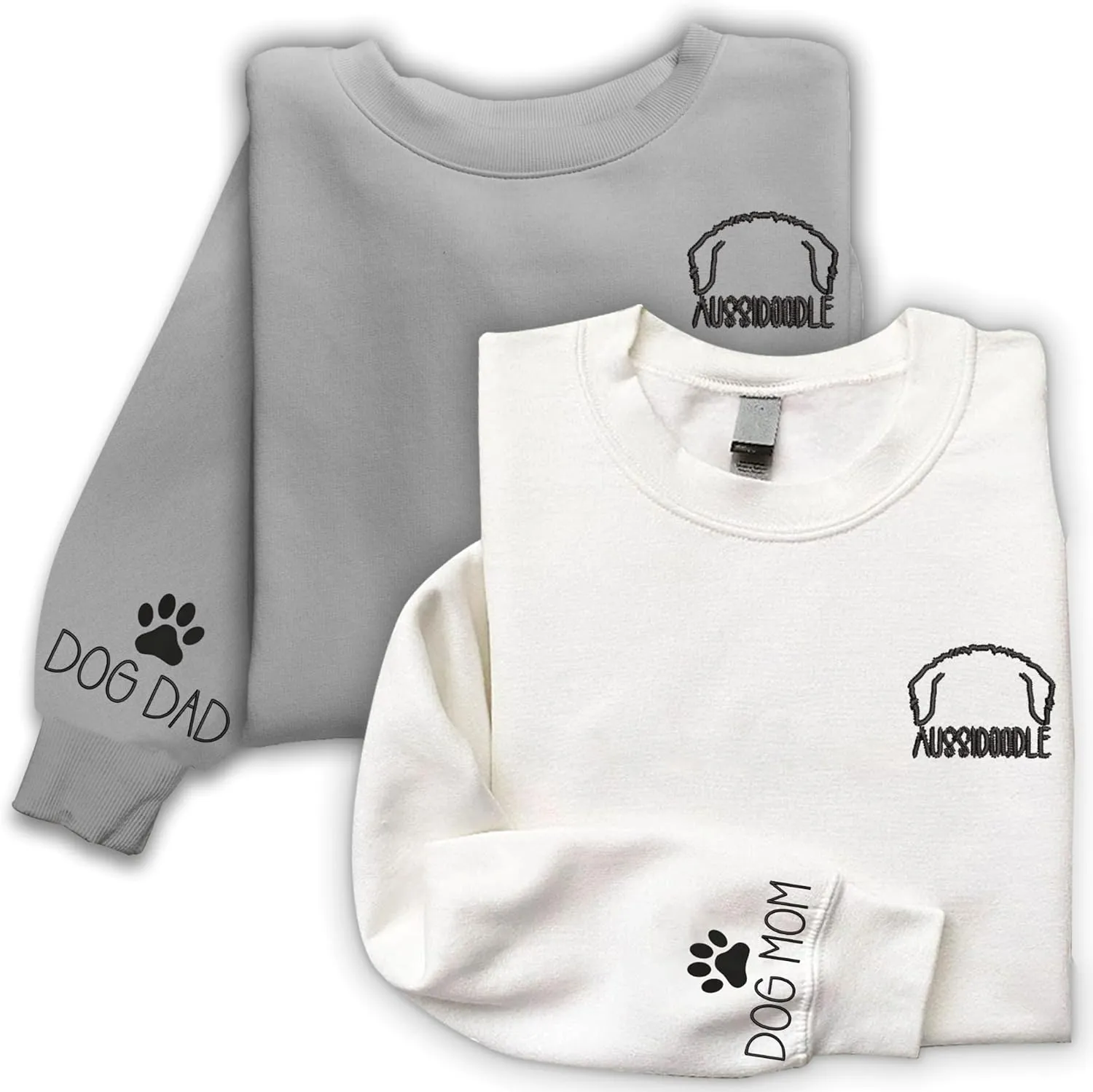 Embroidered Sweatshirt, Dog Mama Sweatshirt Women, Personalized Gift for Dog Lover, Dog Dad Sweatshirts