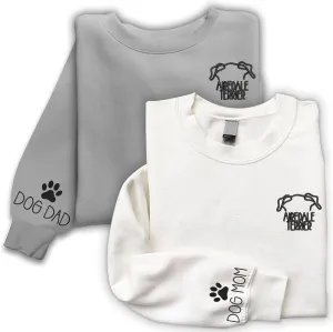 Embroidered Sweatshirt, Dog Mama Sweatshirt Women, Personalized Gift for Dog Lover, Dog Dad Sweatshirts