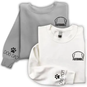 Embroidered Sweatshirt, Dog Mama Sweatshirt Women, Personalized Gift for Dog Lover, Dog Dad Sweatshirts
