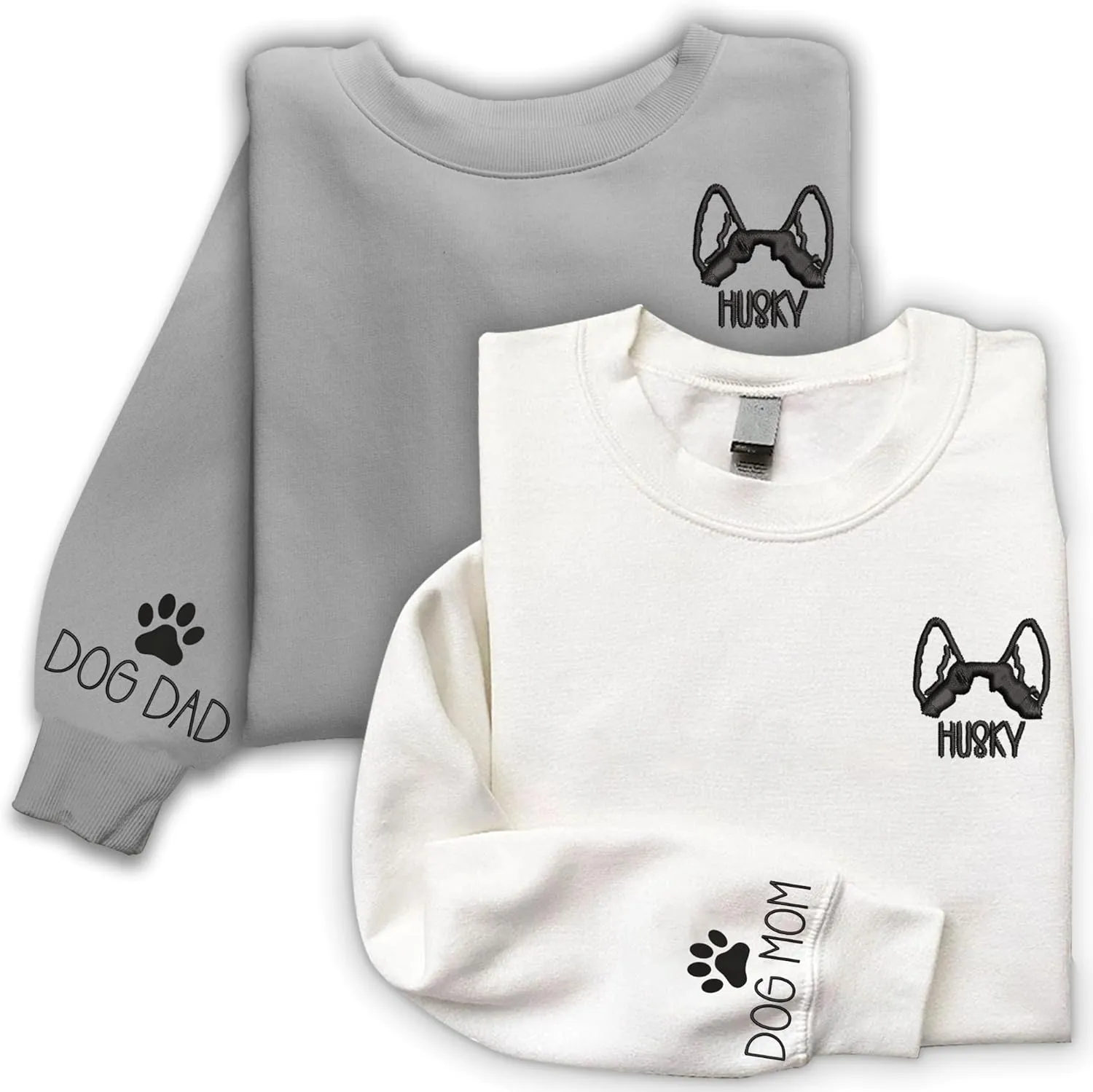 Embroidered Sweatshirt, Dog Mama Sweatshirt Women, Personalized Gift for Dog Lover, Dog Dad Sweatshirts