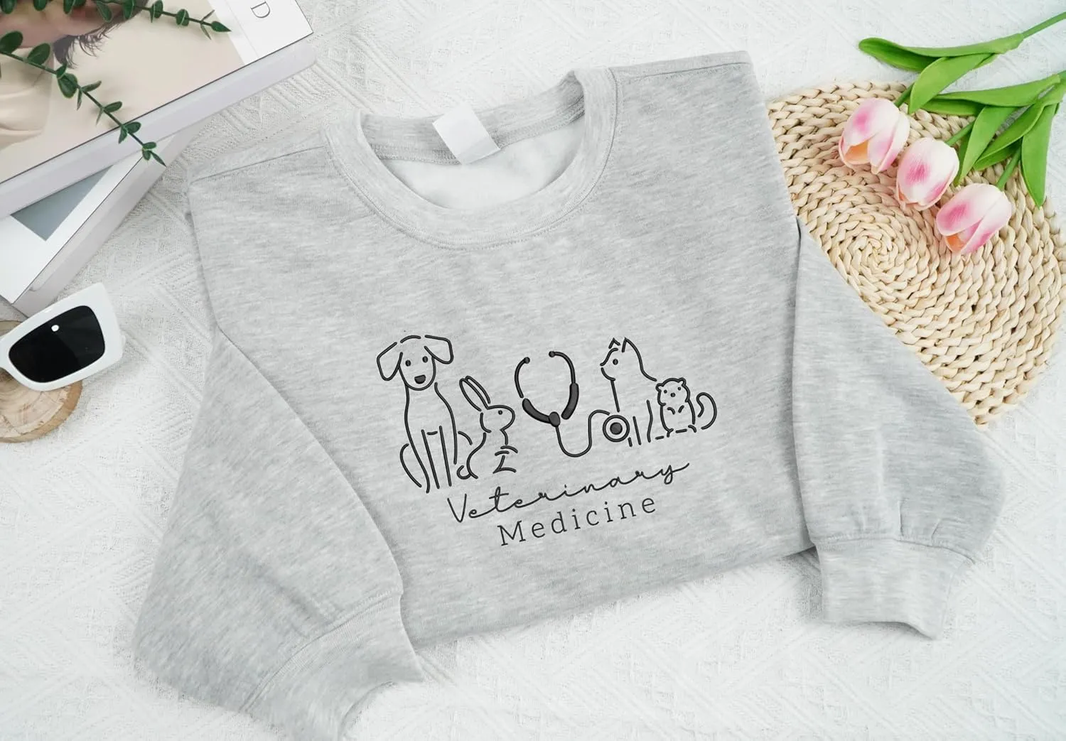 Embroidered Vet Med Sweatshirt, Vet Tech Shirt, Veterinarian Hoodie, Animal Doctor Shirt, Pet Doctor
