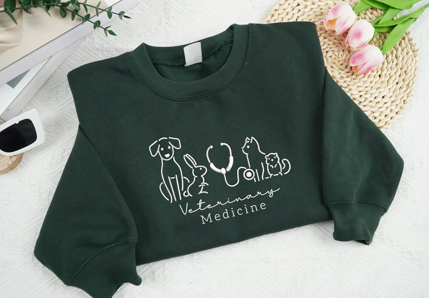 Embroidered Vet Med Sweatshirt, Vet Tech Shirt, Veterinarian Hoodie, Animal Doctor Shirt, Pet Doctor