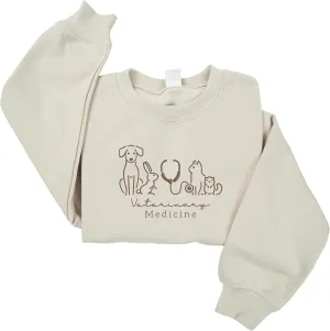 Embroidered Vet Med Sweatshirt, Vet Tech Shirt, Veterinarian Hoodie, Animal Doctor Shirt, Pet Doctor
