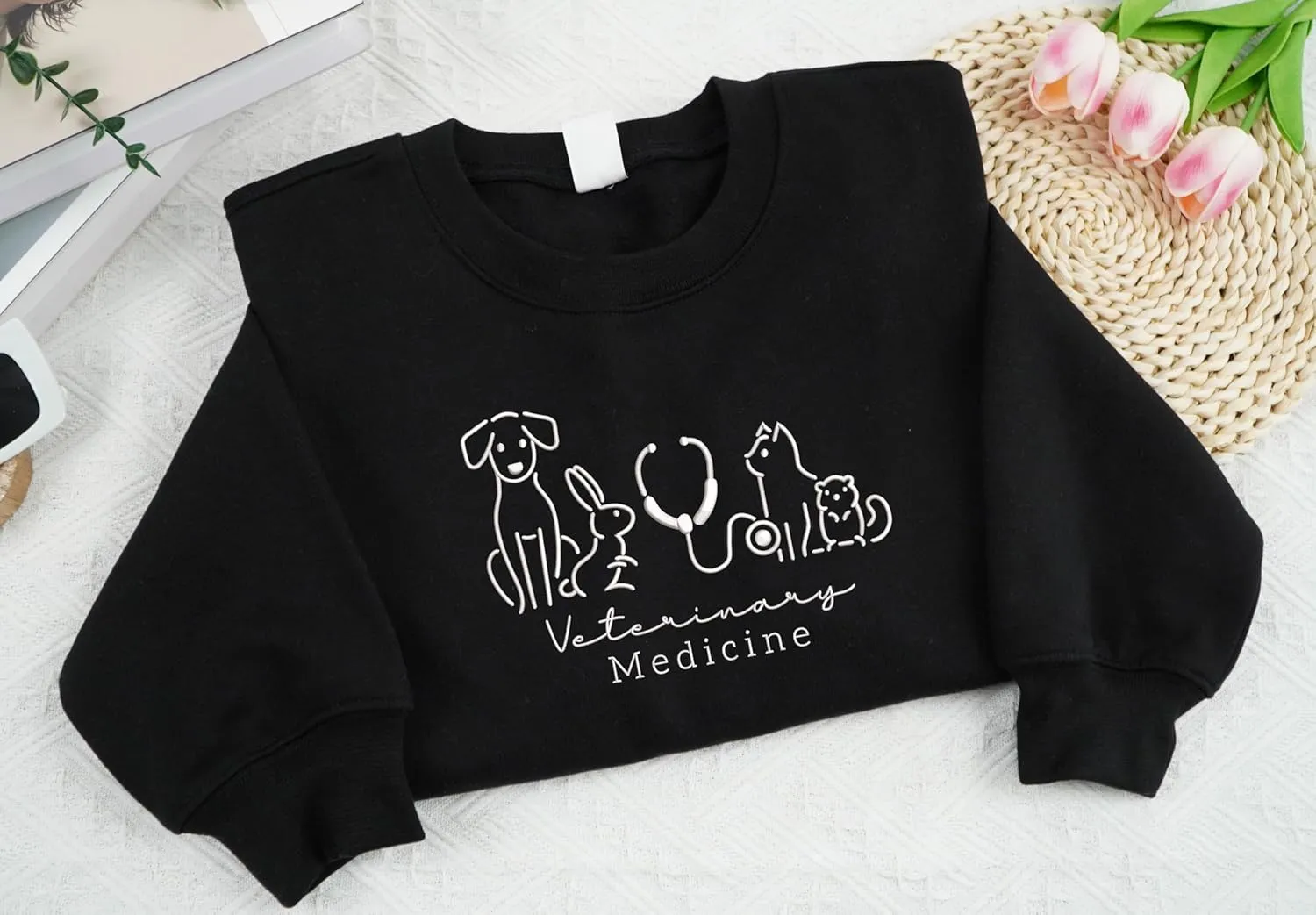 Embroidered Vet Med Sweatshirt, Vet Tech Shirt, Veterinarian Hoodie, Animal Doctor Shirt, Pet Doctor