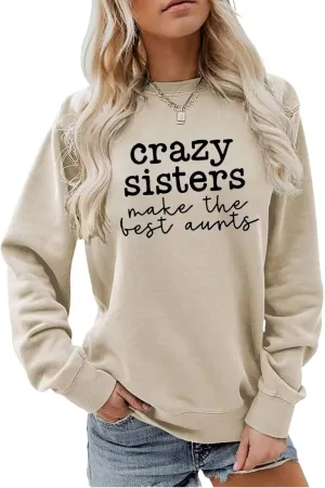 Fashion Sweatshirt for Women Funny Letter Print Regular Fit Long Sleeve Crewneck Pullovers Lightweight Hoodless Tops