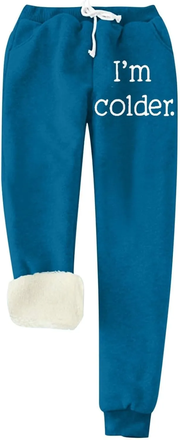 Fleece Lined Pants Women Plus Size Thermal Joggers for Sherpa Womens Sweats Warm Sweat Winter Sweatpants