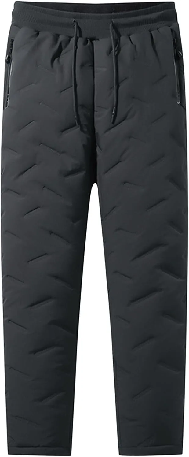 Fleece Lined Snow Pants Sherpa Lined Sweatpants Winter Thicken Fleece Pants Outdoor Joggers for Men Women