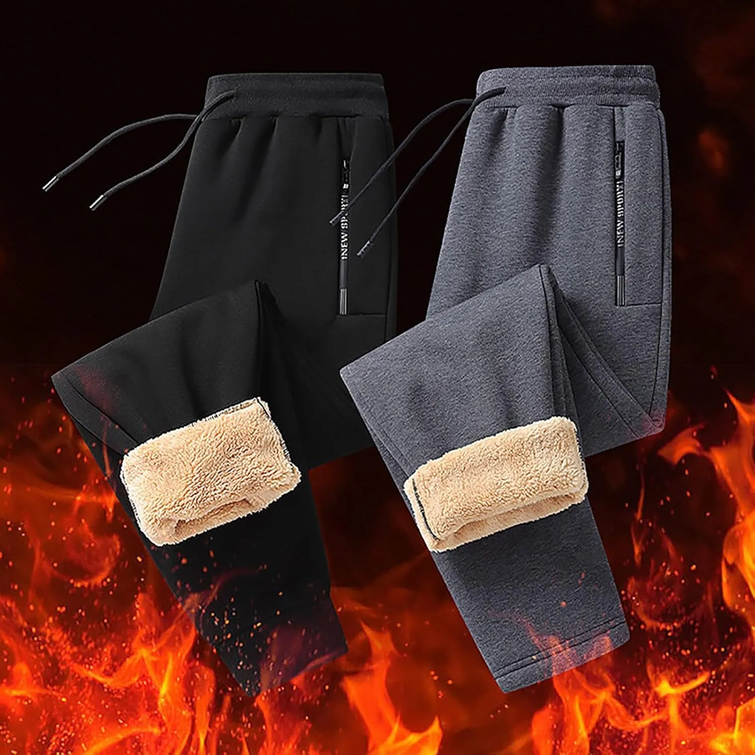 Fleece Lined Sweatpants Women Fleece Joggers for Women with Pockets Bevawear Glide Pants for Women Winter Pants