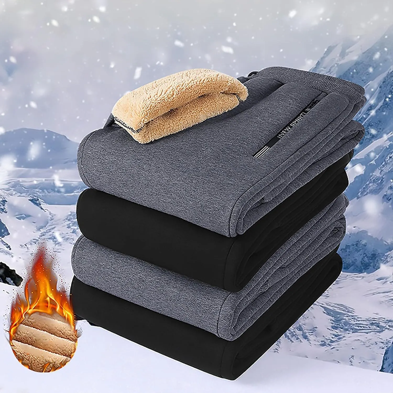Fleece Lined Sweatpants Women Fleece Joggers for Women with Pockets Bevawear Glide Pants for Women Winter Pants