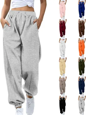 Fleece Womens Joggers with Pockets Loose Sweatpants High Waisted Sweat Pants Athletic Ankle Pull on Jogger Pants