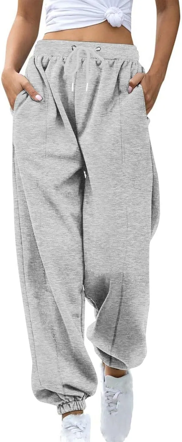 Fleece Womens Joggers with Pockets Loose Sweatpants High Waisted Sweat Pants Athletic Ankle Pull on Jogger Pants