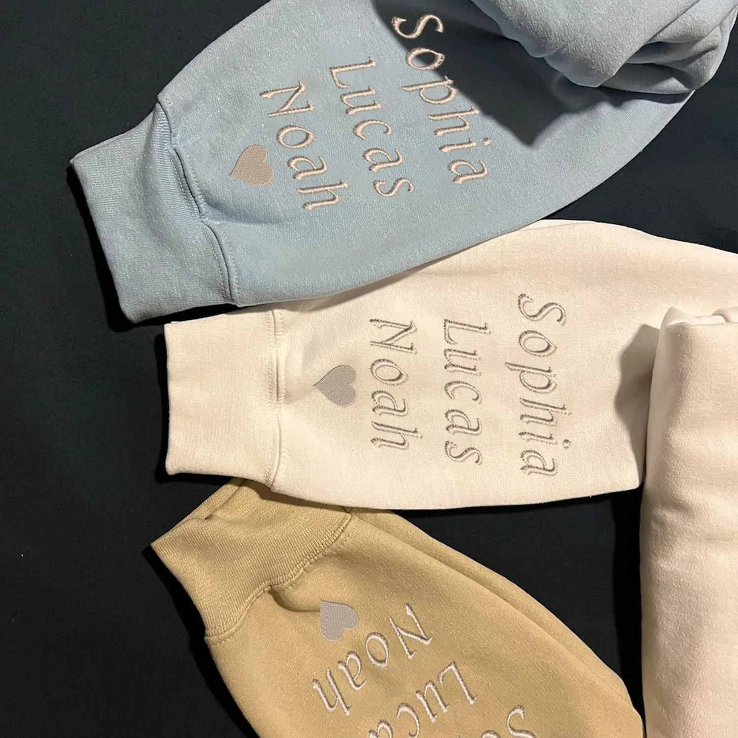 Godmerch Personalized Embroidered Mama Sweatshirts For Women, Gift For Mom, Gift For Mom, Mama Text on Sleeve Christmas