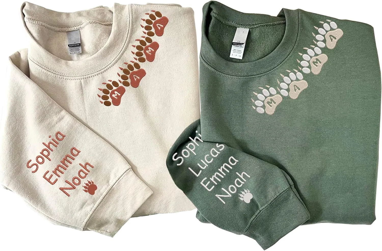 Godmerch Personalized Embroidered Mama Sweatshirts For Women, Gift For Mom, Gift For Mom, Mama Text on Sleeve Christmas