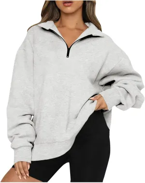 GOFULY 1/4 Zip Sweatshirt Women Fall Pink Graphic Sweatshirts Trendy Preppy Long Sleeve Pullover Winter Lightweight Clothes