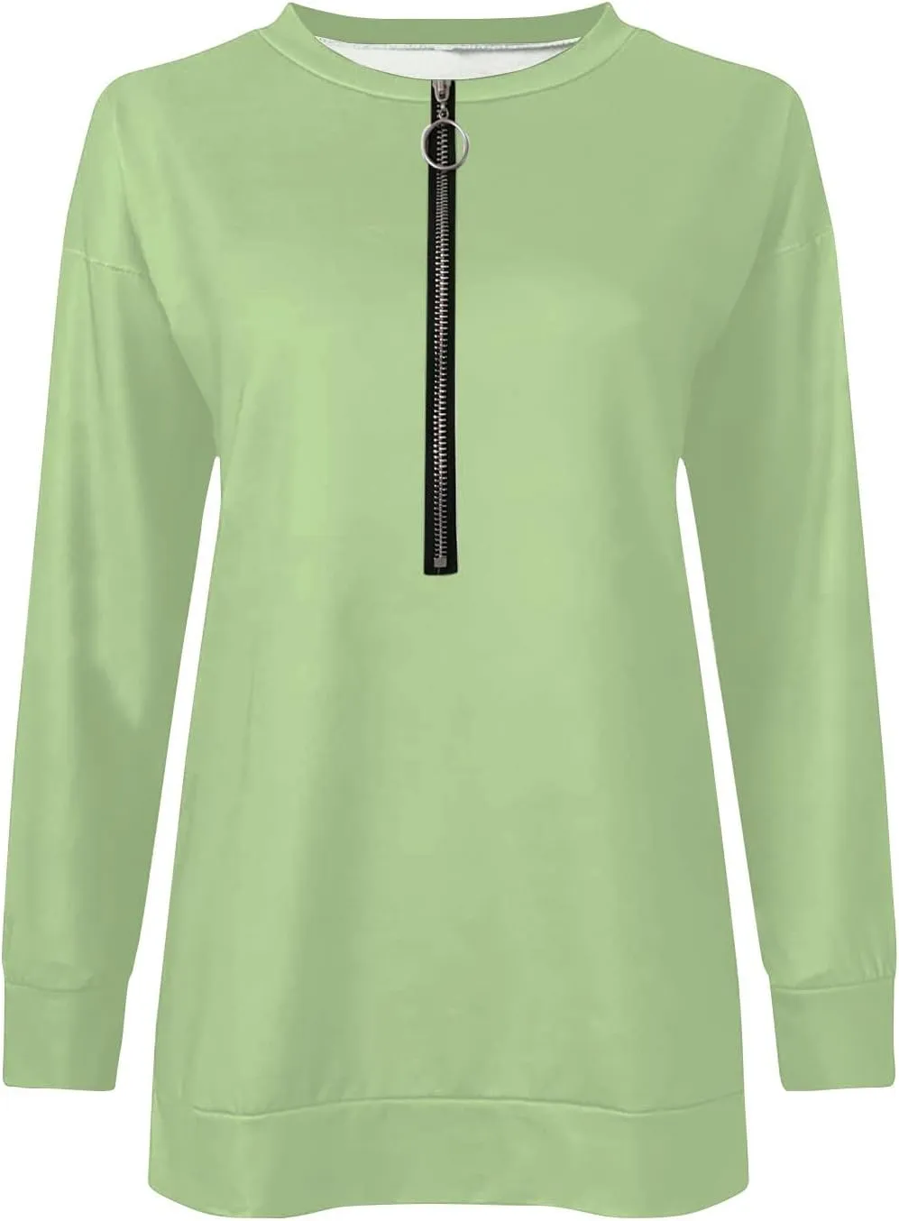 GOFULY Sweatshirt For Women Fall Quarter Zip Pullover Baggy Solid Outfits Long Sleeve Lapel Collared Clothes 2024 Trendy