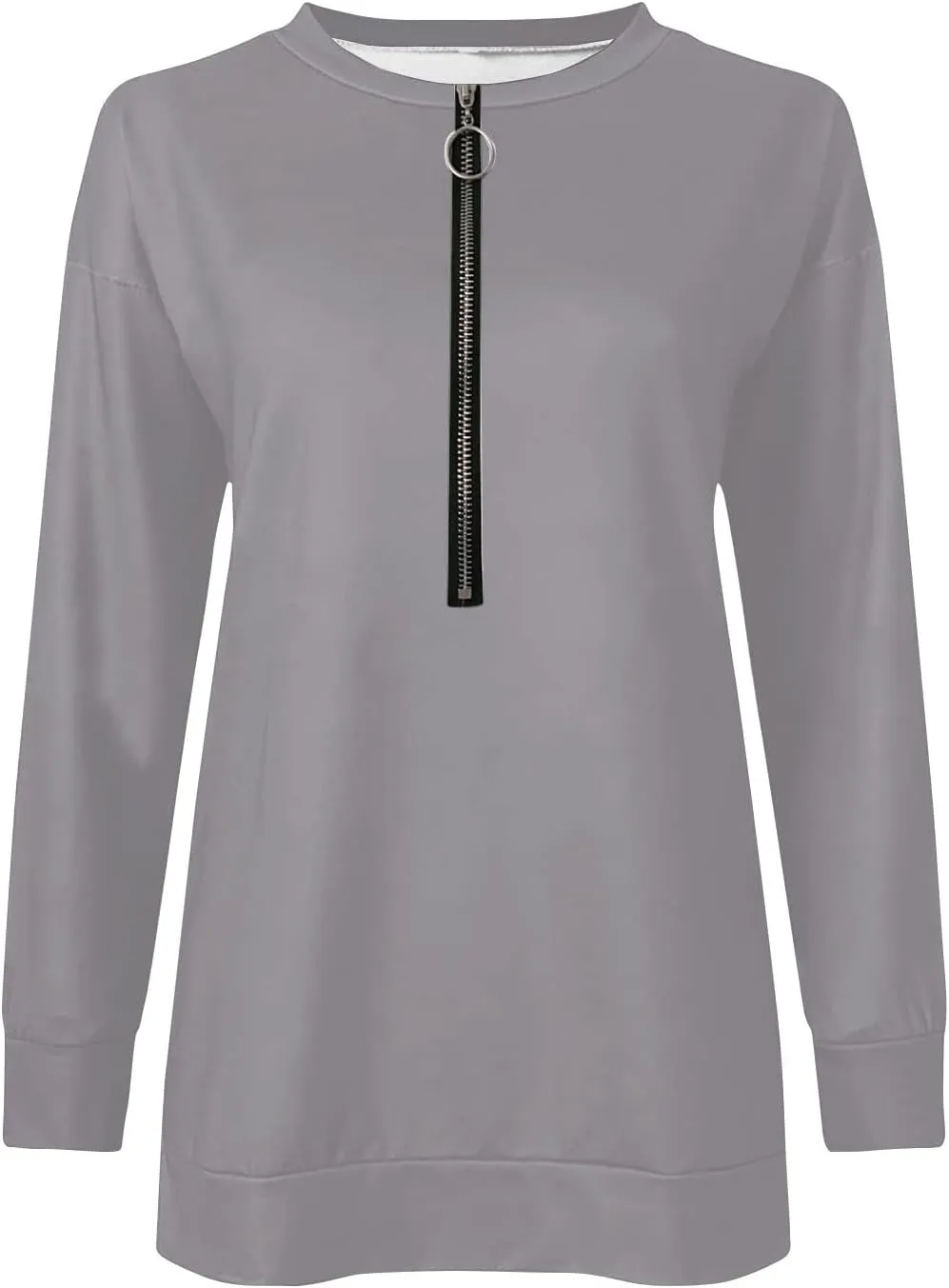 GOFULY Sweatshirt For Women Fall Quarter Zip Pullover Baggy Solid Outfits Long Sleeve Lapel Collared Clothes 2024 Trendy