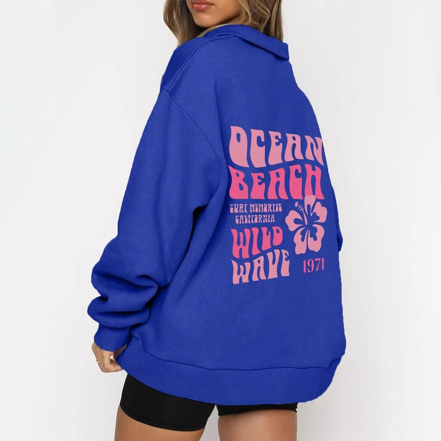 GOFULY Sweatshirt Women Oversized Fall 1/4 Zip Sweatshirt No Hoodie Winter Solid Long Sleeve Shirts Vintage Pullover Sweaters