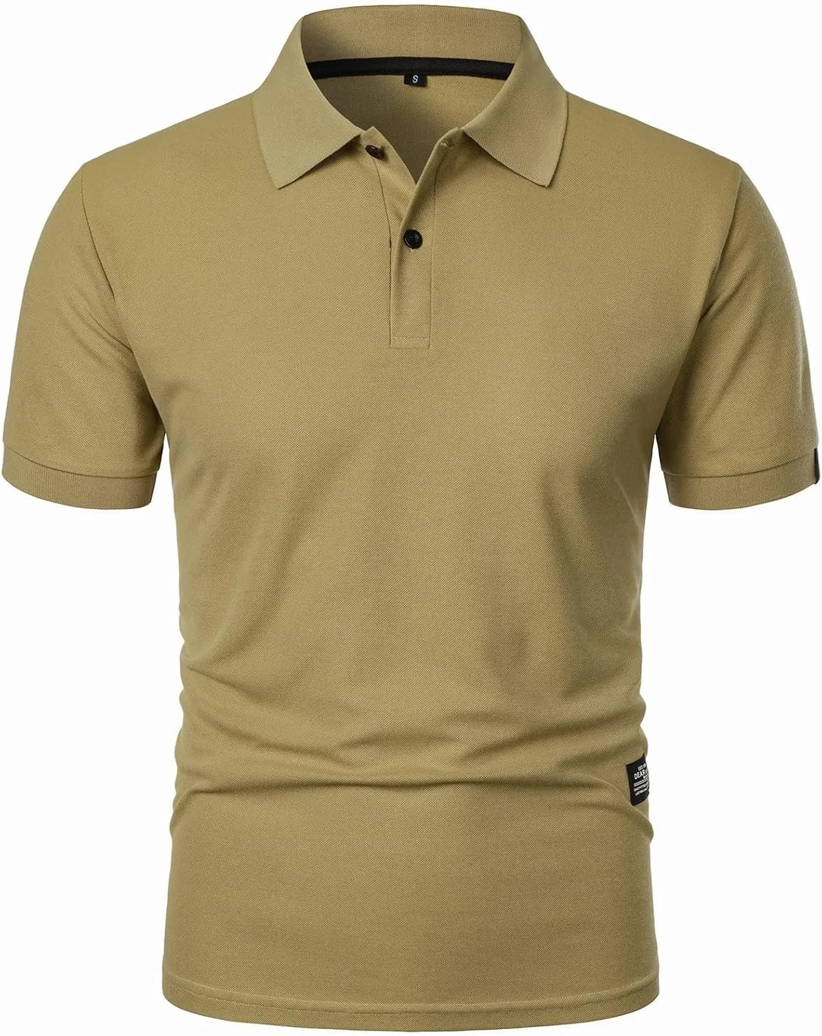 Golf Polo Shirts for Men Moisture Wicking Quick-Dry Athletic Workout Collared T-Shirts Texture Knitted Pullover Top