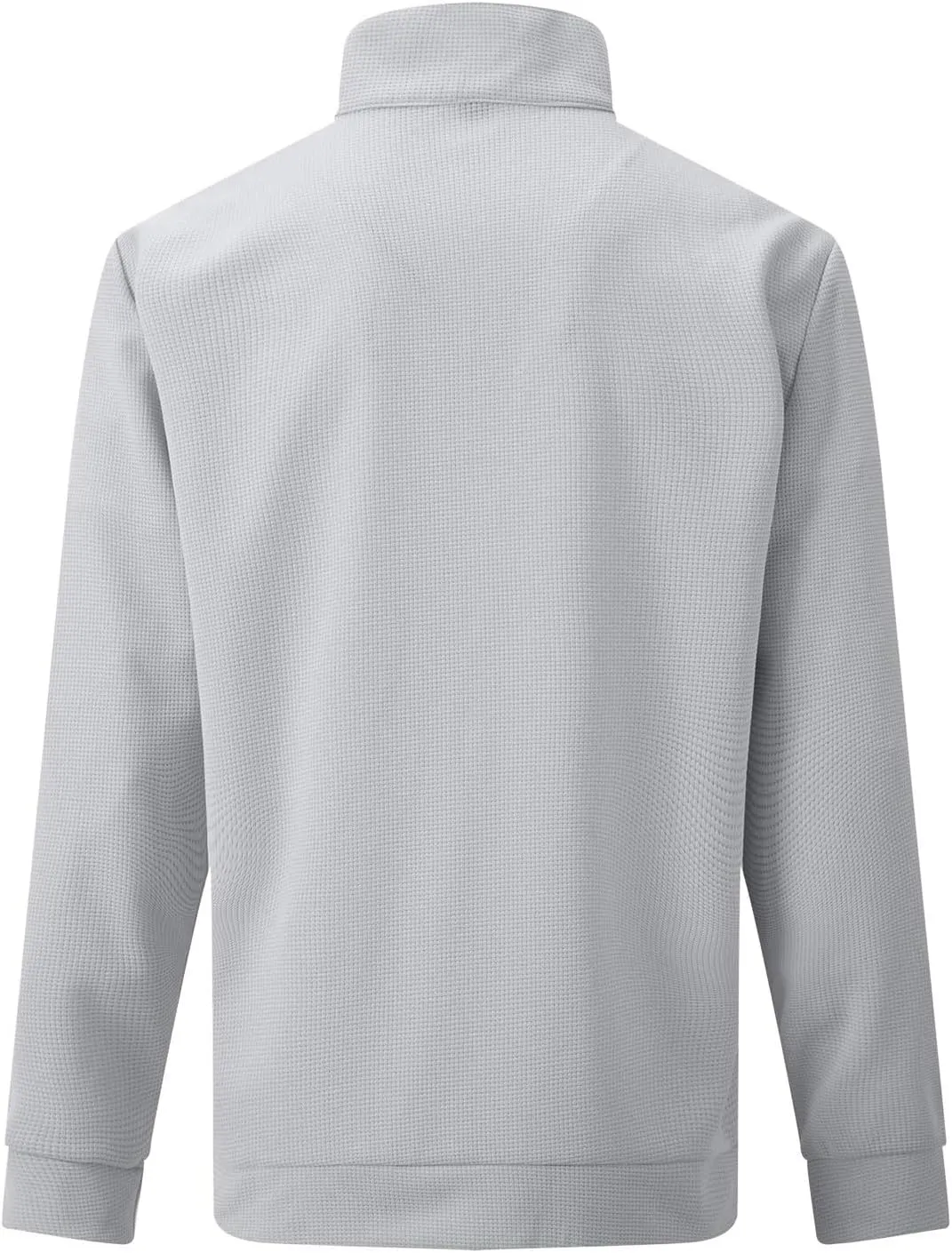 Half Zip Pullover Men Lightweight Waffle Long Sleeve Shirts Casual Comfy Mock Neck Sweatshirt with Pocket Polos