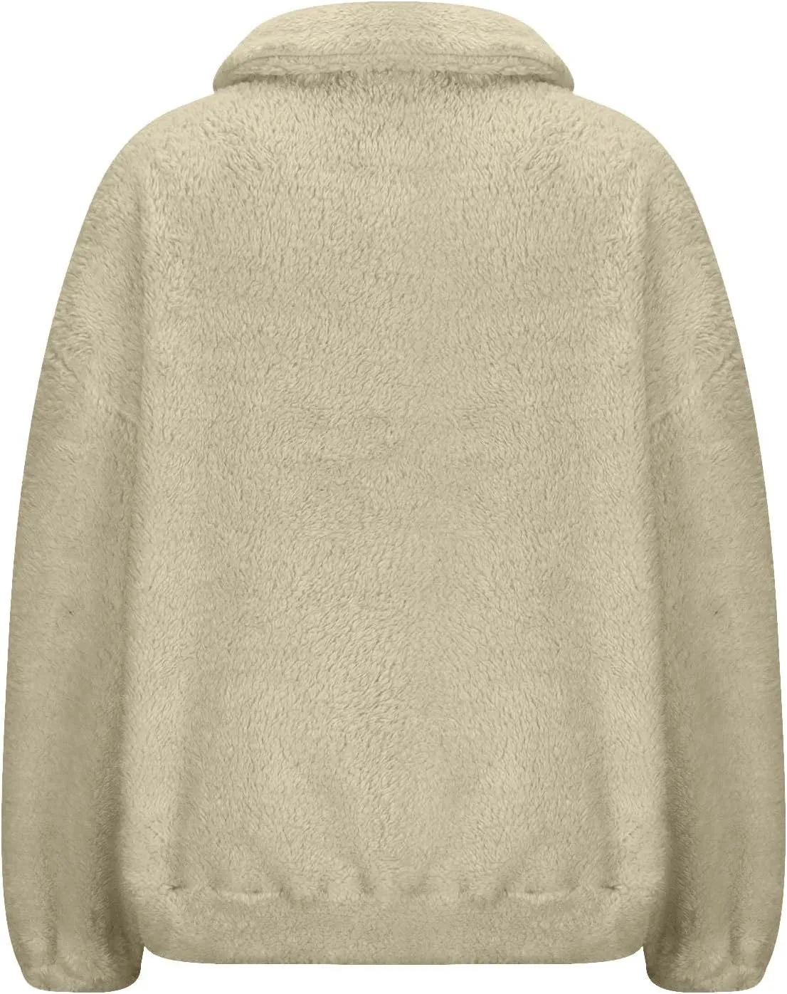 Half Zip Pullover Women Sherpa Fleece Jacket Long Sleeve Sweatshirt Fuzzy Sweater Teddy Bear Jacket Winter Clothes
