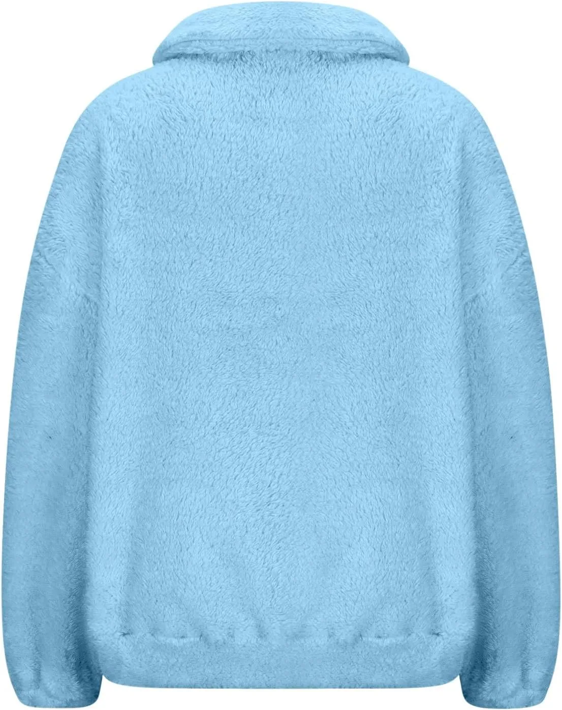 Half Zip Pullover Women Sherpa Fleece Jacket Long Sleeve Sweatshirt Fuzzy Sweater Teddy Bear Jacket Winter Clothes