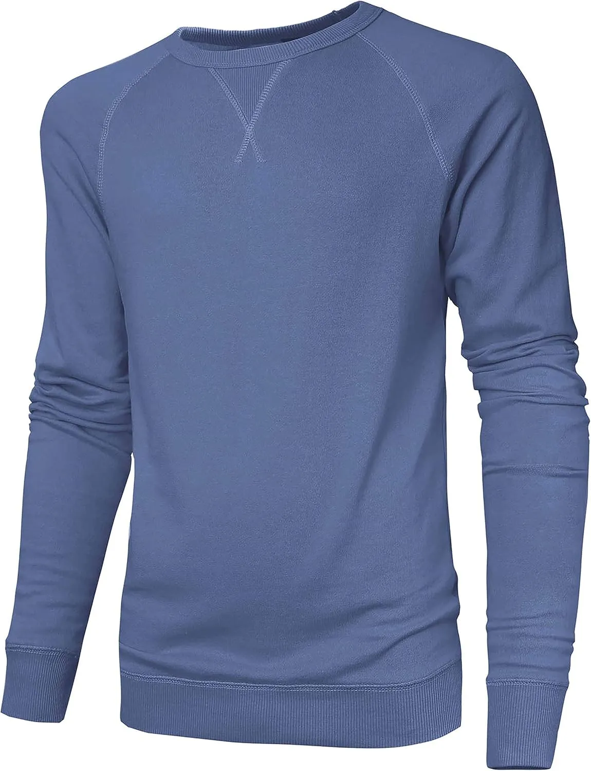 Hat and Beyond Mens French Terry Crewneck Sweatshirt Lightweight Fleece Pullover Sweater