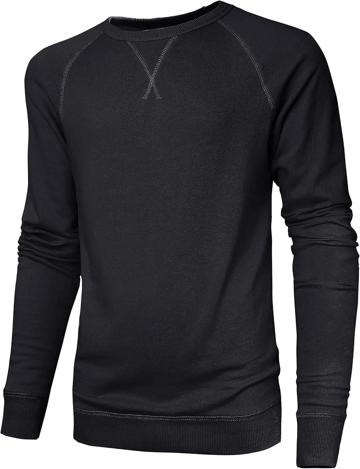 Hat and Beyond Mens French Terry Crewneck Sweatshirt Lightweight Fleece Pullover Sweater