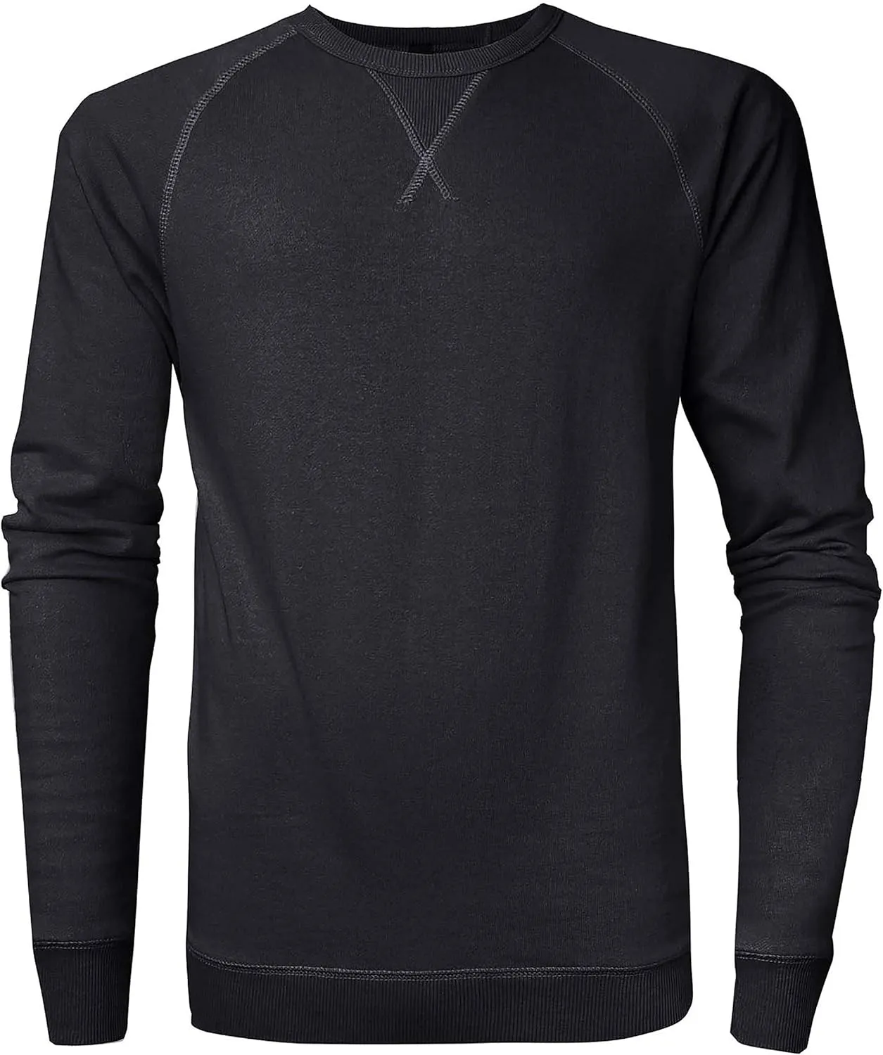 Hat and Beyond Mens French Terry Crewneck Sweatshirt Lightweight Fleece Pullover Sweater