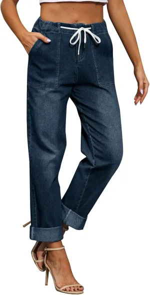 High Waisted Jeans for Women Classic Stretch Butt Lifting Pencil Pants Solid Color Pull On Jeggings Jeans