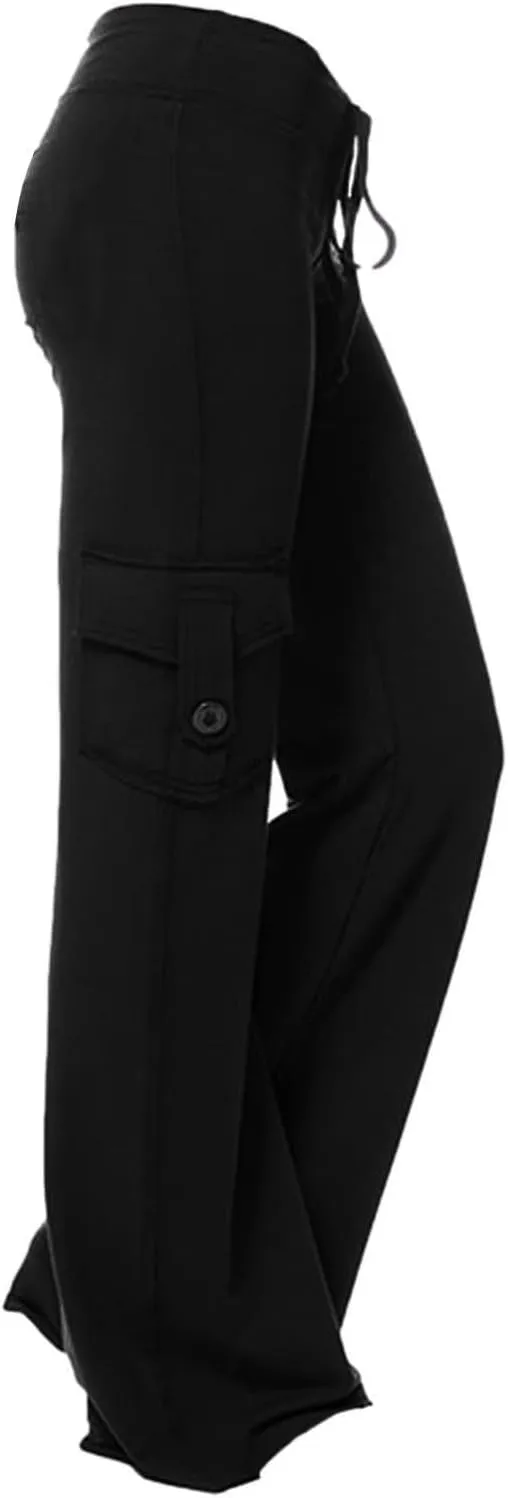 High Waisted Sweatpants for Women with Multi Pocket 2025 Fall Winter Trendy Palazzo Drawstring Lounge Joggers Pants