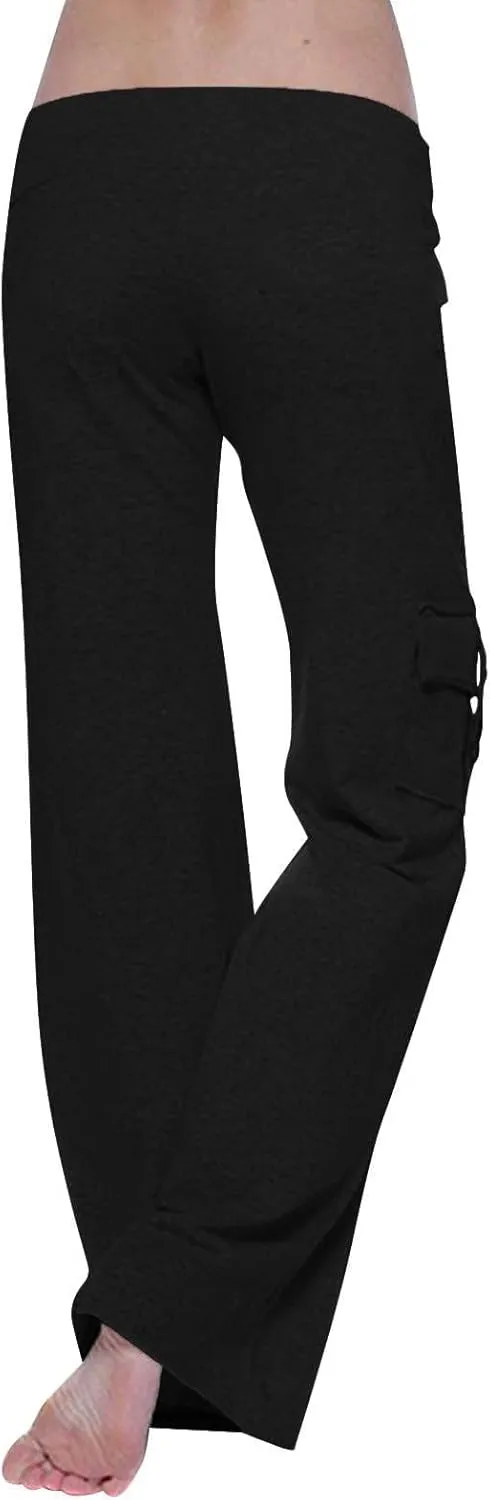 High Waisted Sweatpants for Women with Multi Pocket 2025 Fall Winter Trendy Palazzo Drawstring Lounge Joggers Pants