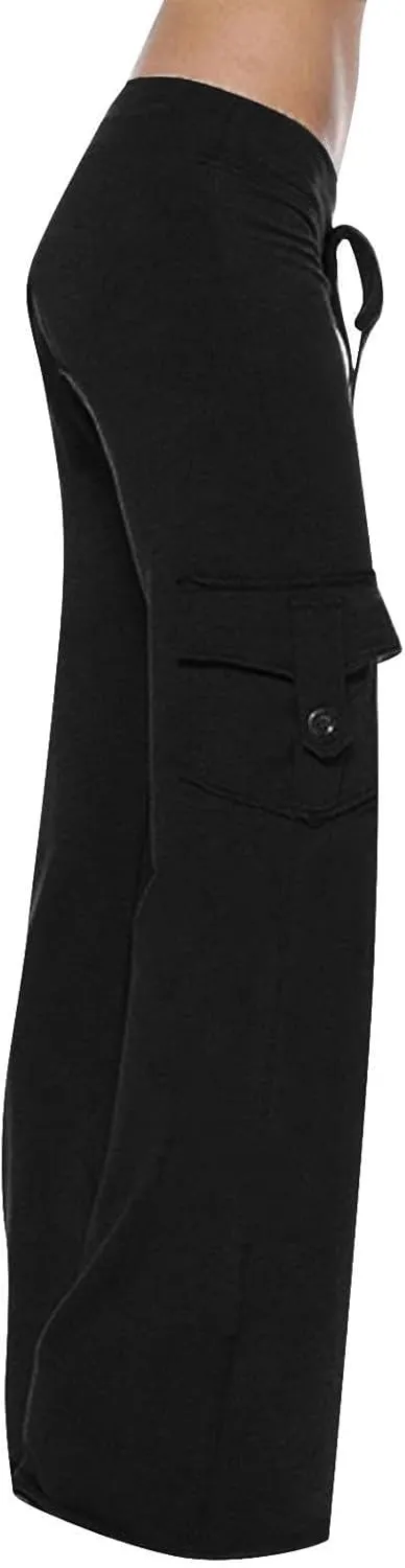 High Waisted Sweatpants for Women with Multi Pocket 2025 Fall Winter Trendy Palazzo Drawstring Lounge Joggers Pants