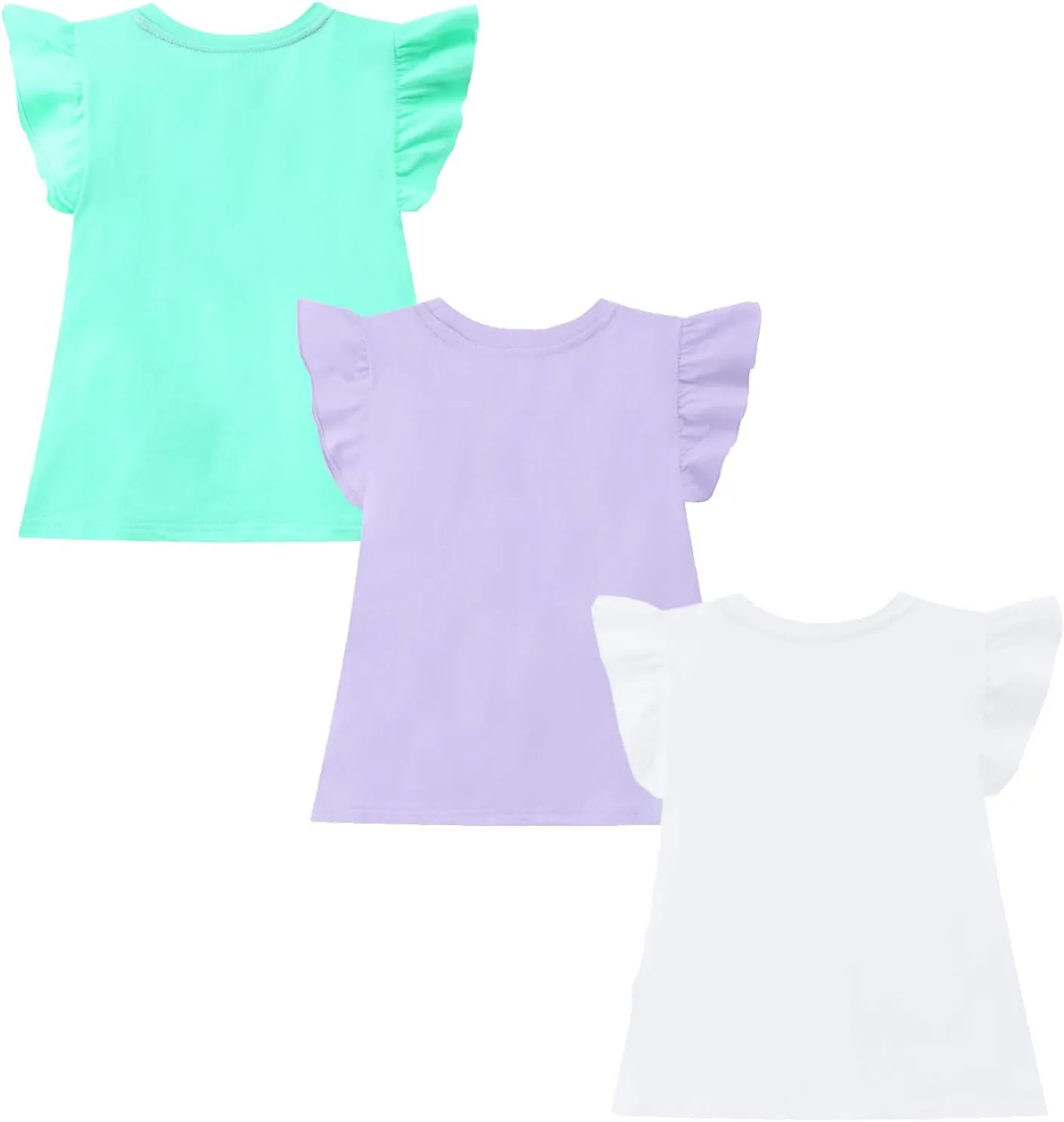 HILEELANG Girl Short Sleeve Tees Easter Graphic Cotton Summer T-Shirts 3Packs