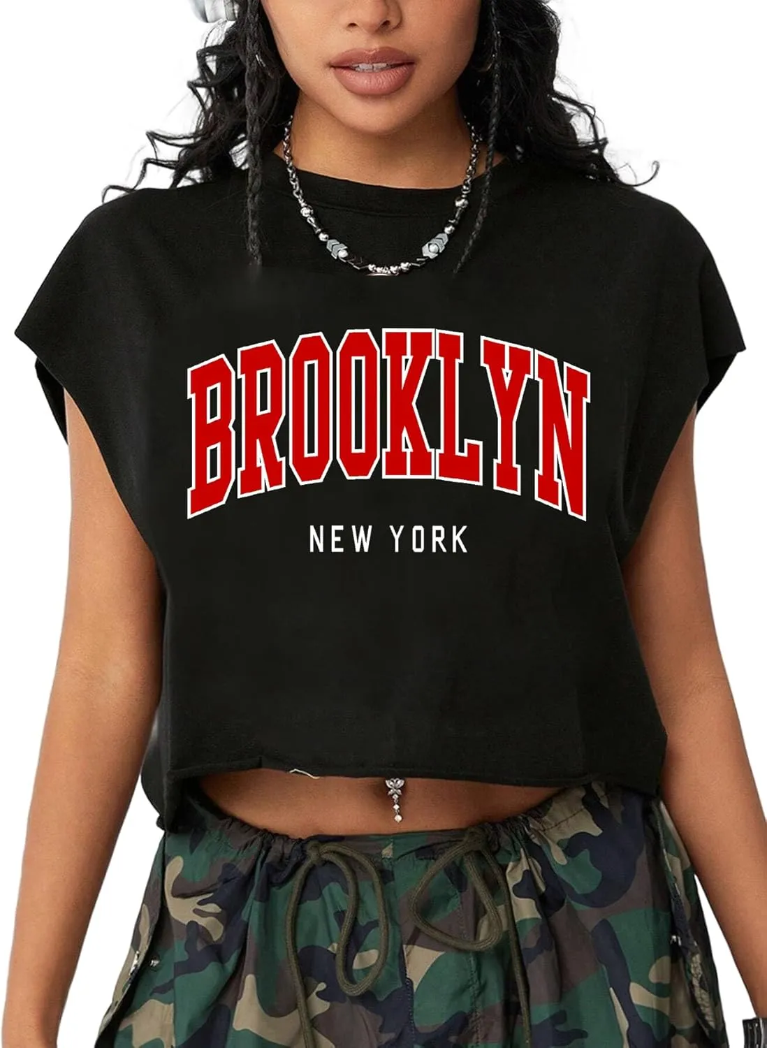 Hilinker Women's Graphic Cap Sleeve Crop Tops Cute Summer Loose Fit Crew Neck T Shirts