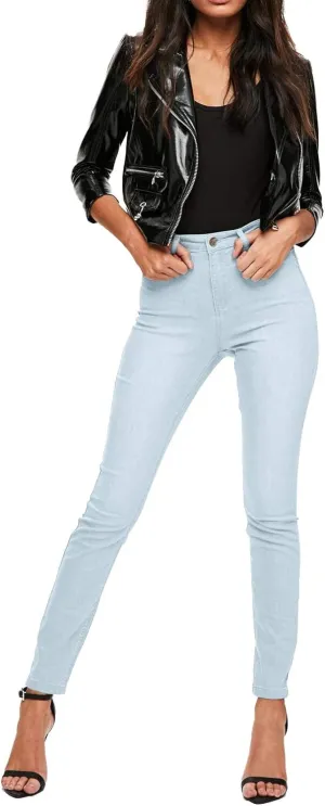 Hybrid & Company Women’s Classic Denim Mid Rise Skinny Jeans Super Stretch Pants