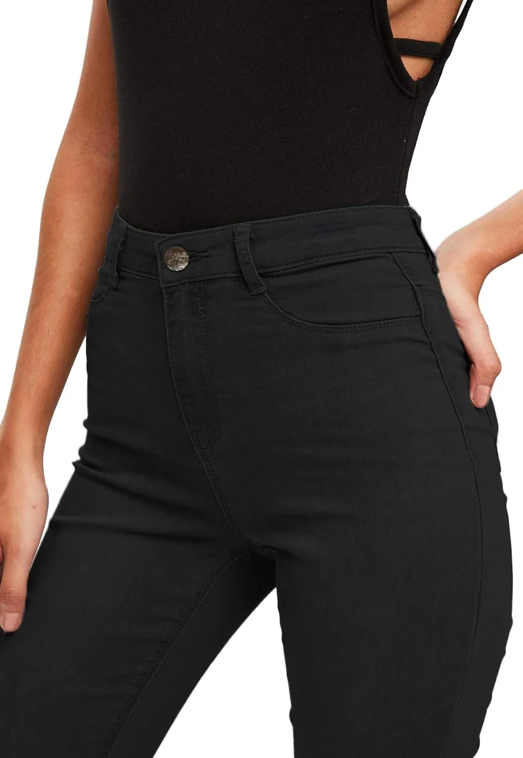 Hybrid & Company Women’s Classic Denim Mid Rise Skinny Jeans Super Stretch Pants