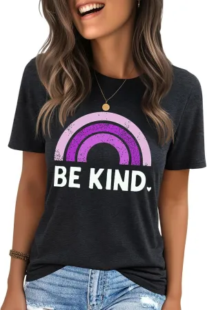 IRISGOD Womens Graphic Tees Casual Summer Short Sleeve Vintage T Shirts Tops