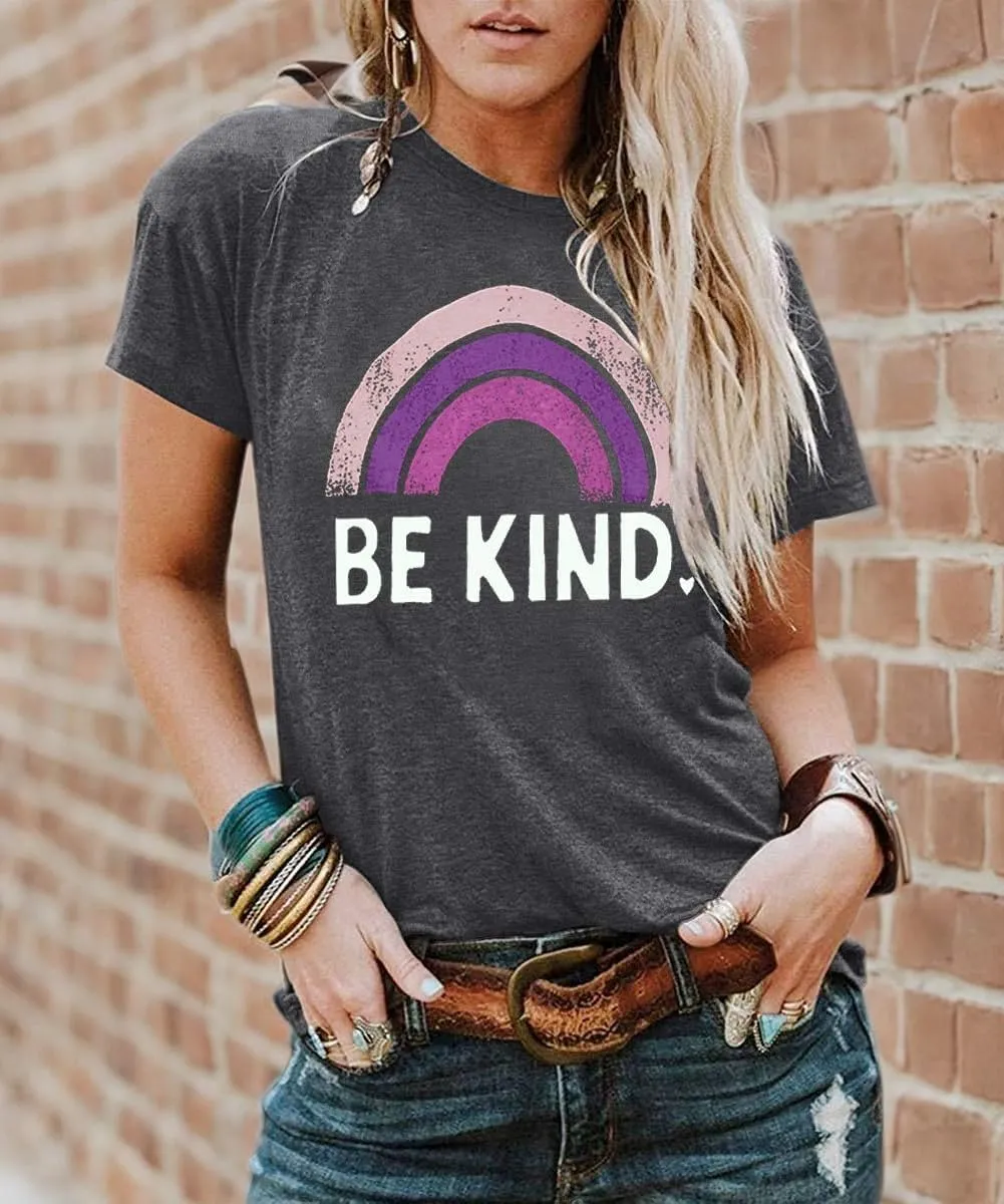 IRISGOD Womens Graphic Tees Casual Summer Short Sleeve Vintage T Shirts Tops