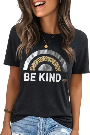 IRISGOD Womens Graphic Tees Casual Summer Short Sleeve Vintage T Shirts Tops