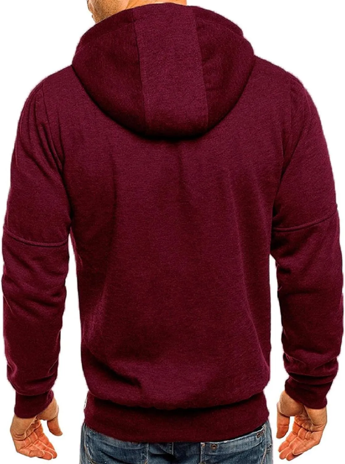 Jackets for Men,Pullover Hoodies for Men Solid Zipper Long Sleeve Hooded Sweatshirts Casual Workout Sport Sweaters Tops
