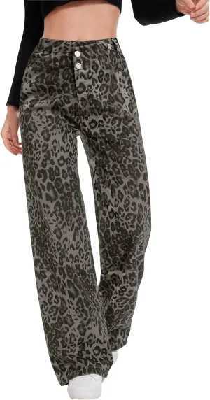 Jeans Women High Waist Wide Leg Baggy Jeans Boyfriends Stretch Denim Pants