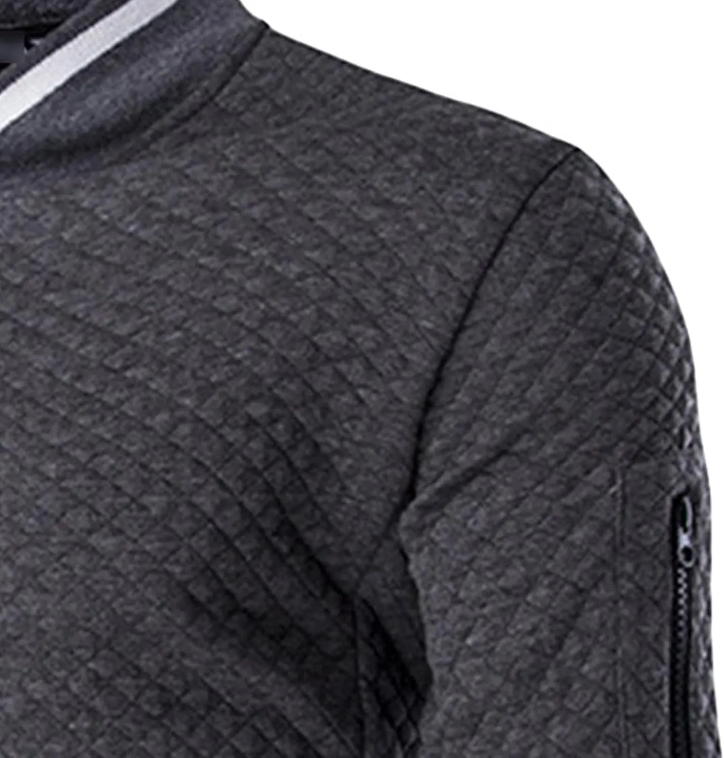 JEShifangjiusu Men'S Cotton Long Sleeve Sweatshirt Full Zip Stand Collar Winter Jacket Coat Diamond Style Shirt Top Outwear