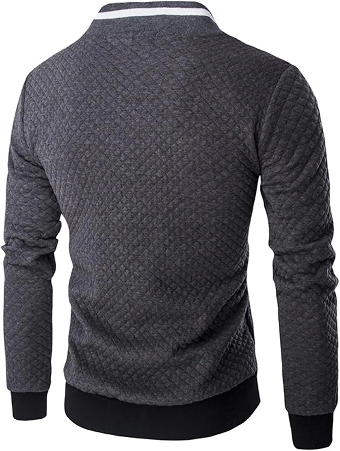 JEShifangjiusu Men'S Cotton Long Sleeve Sweatshirt Full Zip Stand Collar Winter Jacket Coat Diamond Style Shirt Top Outwear